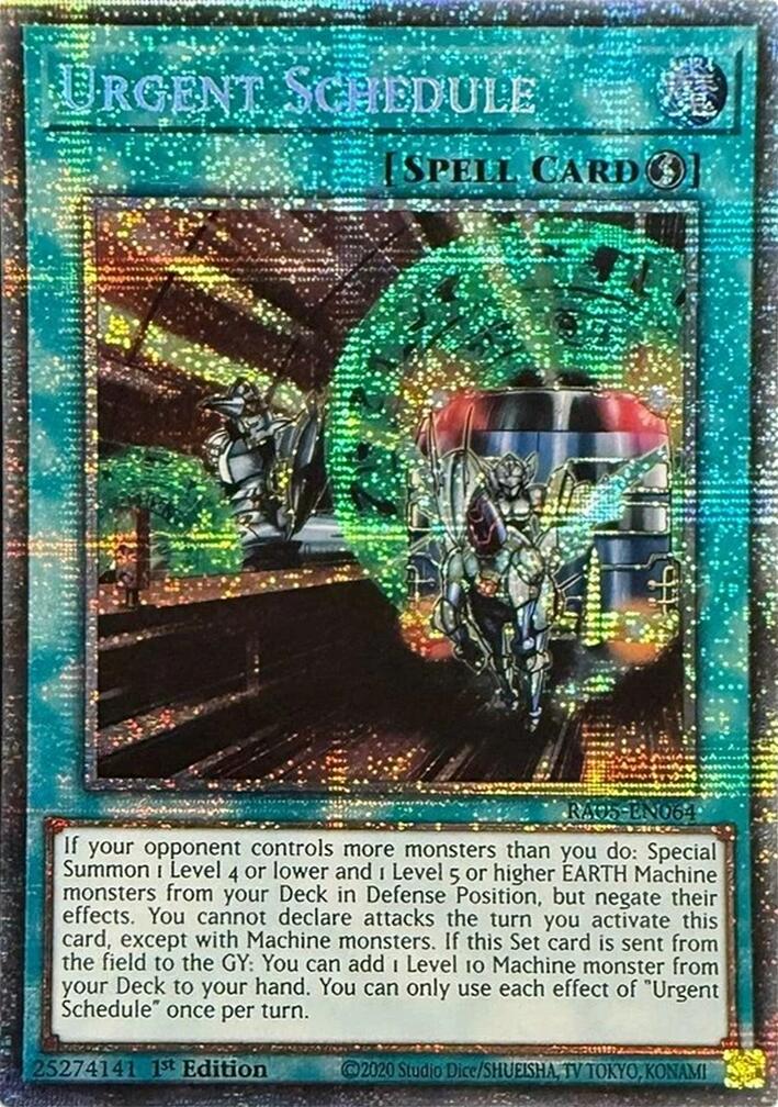 Urgent Schedule (Starlight Rare) [RA05-EN064] Starlight Rare | Good Games Morley