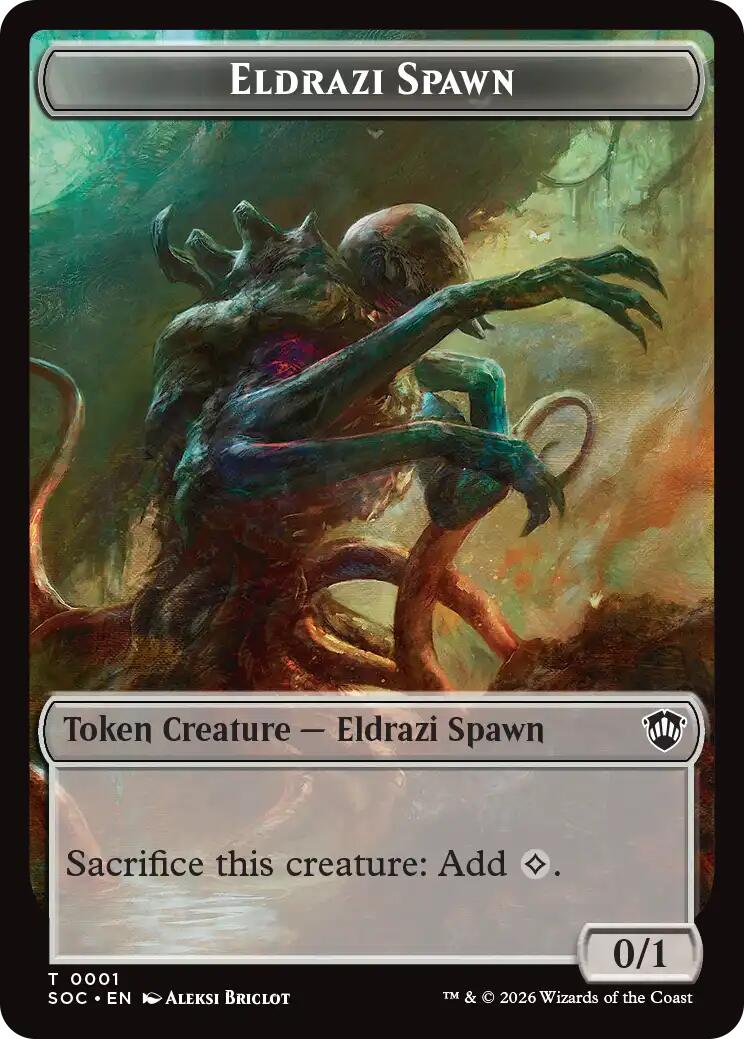 Eldrazi Spawn // Worm Double-Sided Token [Secrets of Strixhaven Commander Tokens] | Good Games Morley