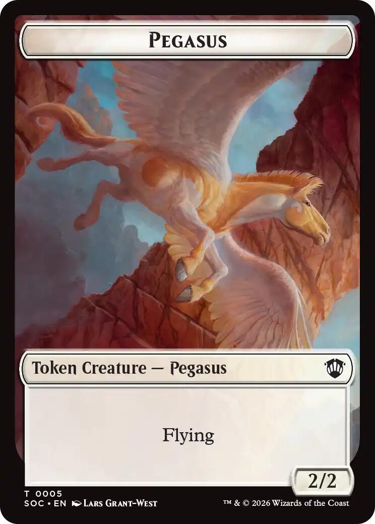 Pegasus // Inkling (0022) Double-Sided Token [Secrets of Strixhaven Commander Tokens] | Good Games Morley