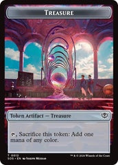 Primo, The Indivisble // Treasure Double-Sided Token [Secrets of Strixhaven Commander Tokens] | Good Games Morley