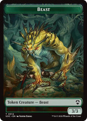 Beast // Fractal (0004) Double-Sided Token [Secrets of Strixhaven Commander Tokens] | Good Games Morley