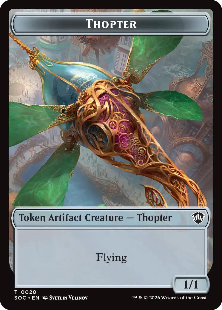 Thopter // Fractal (0004) Double-Sided Token [Secrets of Strixhaven Commander Tokens] | Good Games Morley