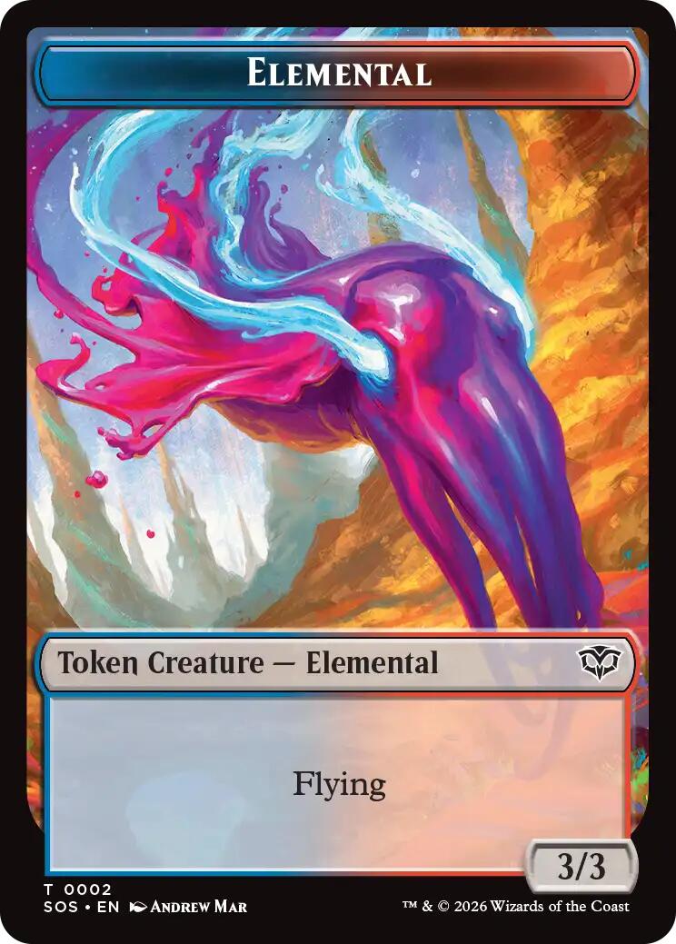 Dragon Illusion // Elemental (0002) Double-Sided Token [Secrets of Strixhaven Commander Tokens] | Good Games Morley