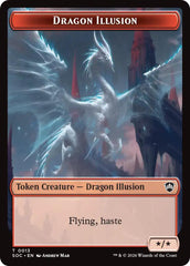 Dragon Illusion // Elemental (0002) Double-Sided Token [Secrets of Strixhaven Commander Tokens] | Good Games Morley