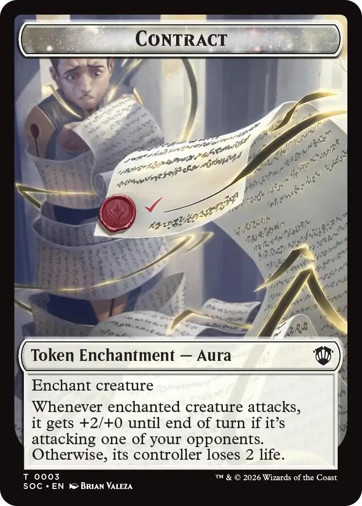Contract // Pegasus Double-Sided Token [Secrets of Strixhaven Commander Tokens] | Good Games Morley