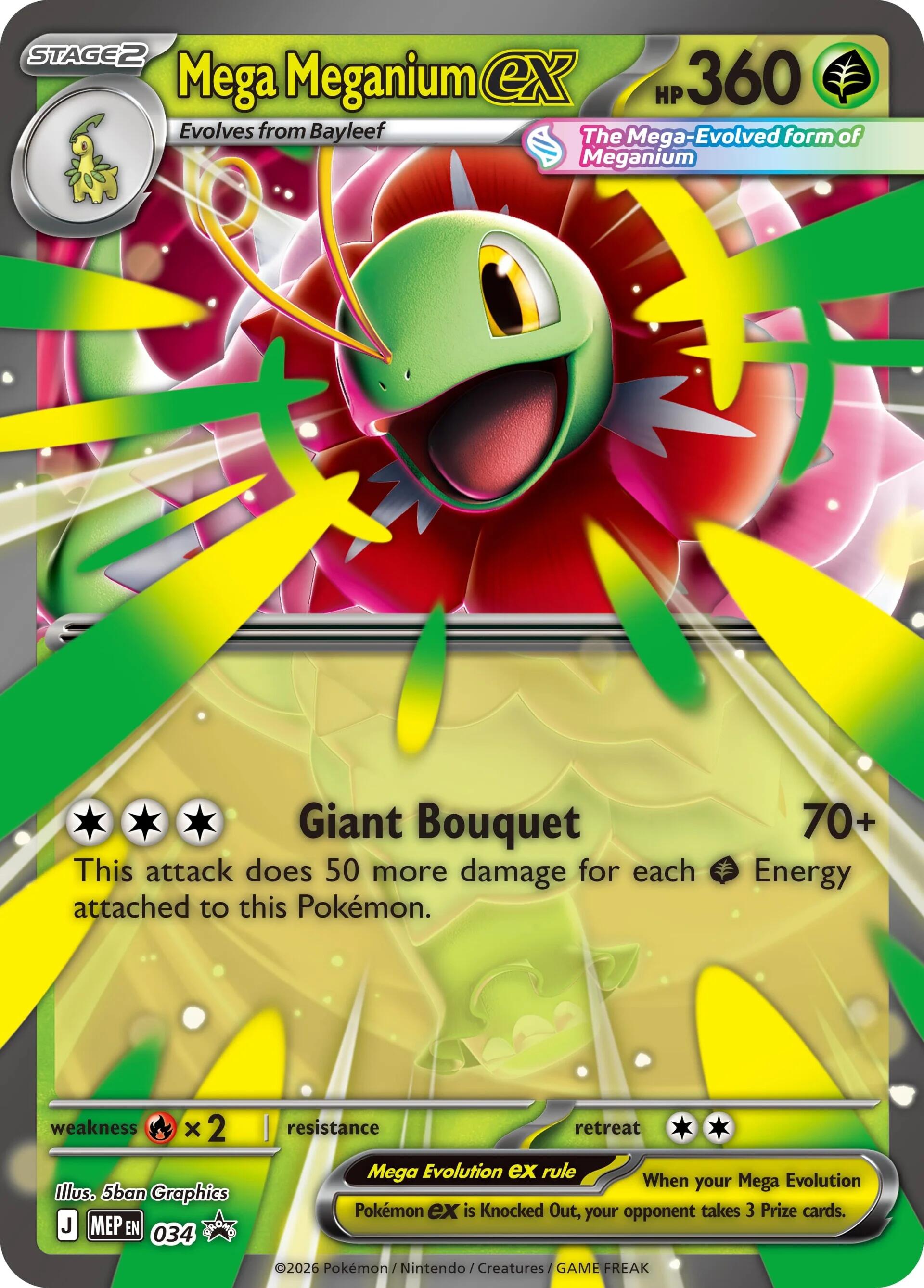 Mega Meganium ex (034) (Jumbo) [Mega Evolution Promo] | Good Games Morley