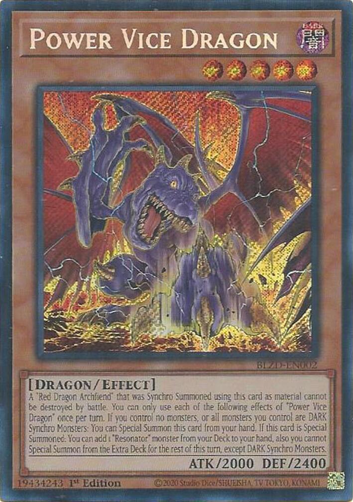Power Vice Dragon [BLZD-EN002] Secret Rare | Good Games Morley