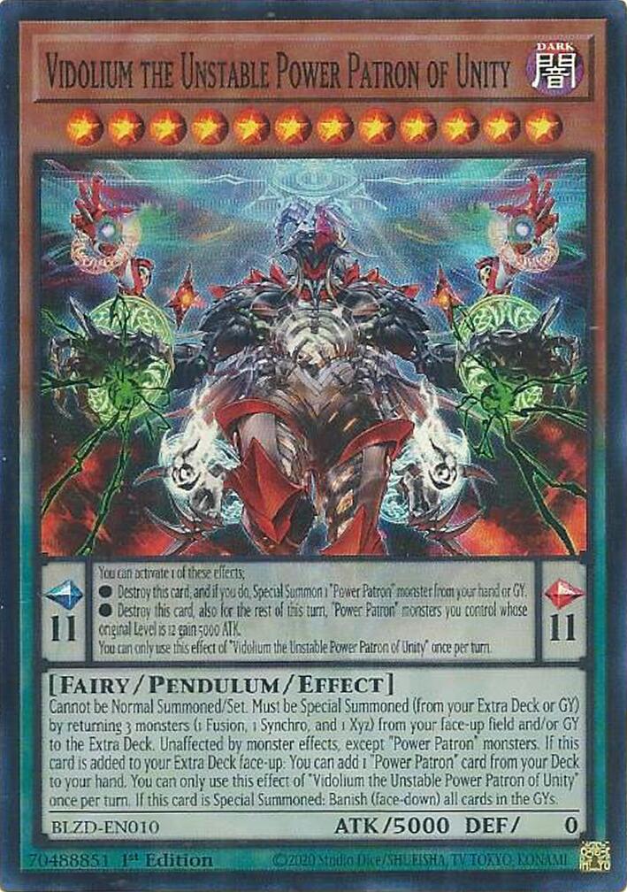 Vidolium the Unstable Power Patron of Unity [BLZD-EN010] Super Rare | Good Games Morley