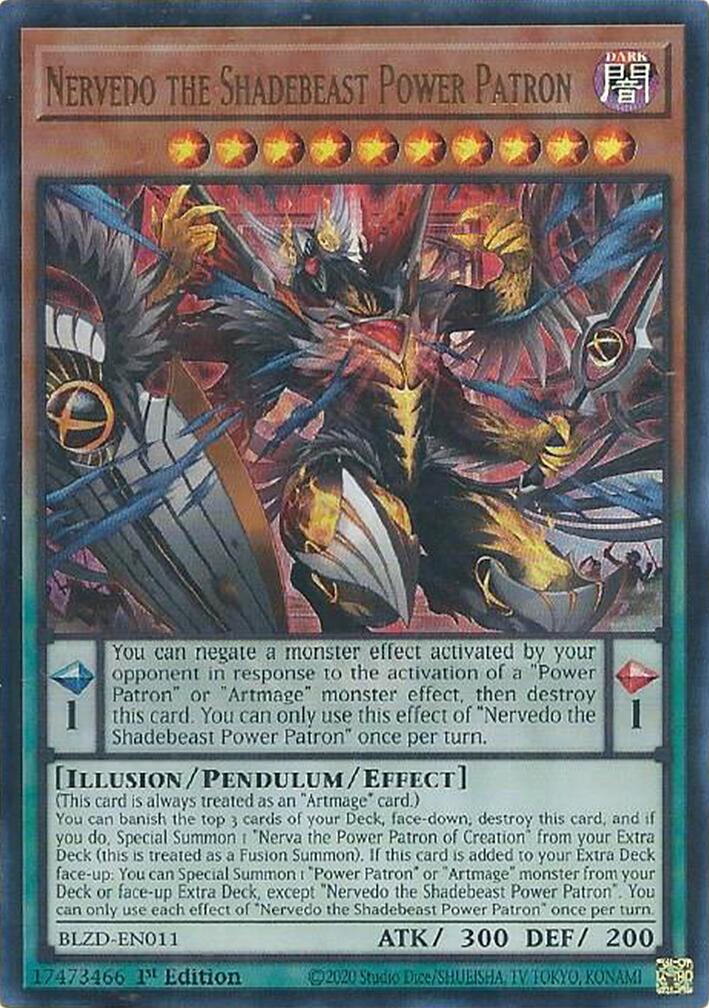 Nervedo the Shadebeast Power Patron [BLZD-EN011] Ultra Rare | Good Games Morley