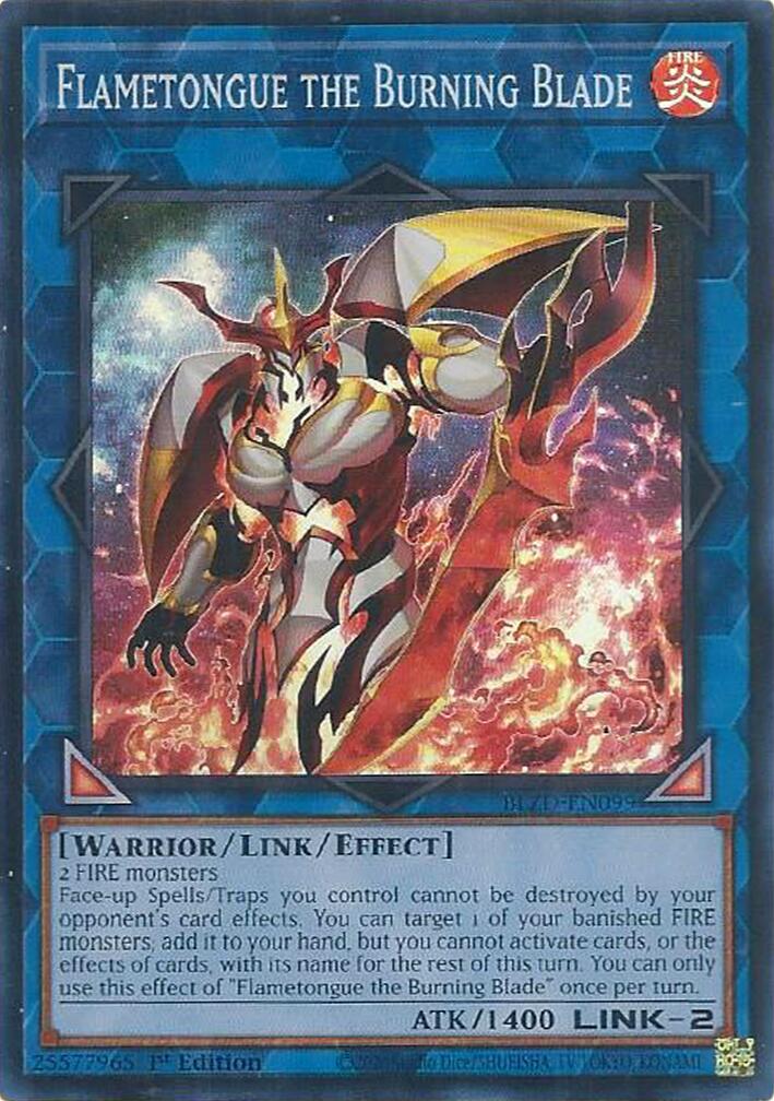 Flametongue the Burning Blade [BLZD-EN099] Super Rare | Good Games Morley