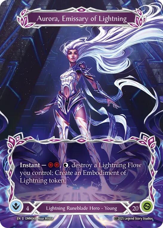 Aurora, Emissary of Lightning (Marvel) [OMN048] (Omens of the Third Age)  Cold Foil | Good Games Morley