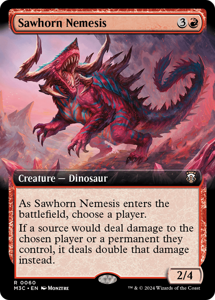 Sawhorn Nemesis (Extended Art) (Ripple Foil) [Modern Horizons 3 Commander] | Good Games Morley