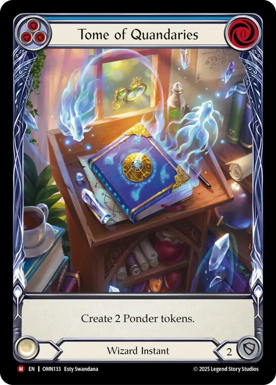 Tome of Quandaries (Blue) (Extended Art) [OMN133] (Omens of the Third Age)  Cold Foil | Good Games Morley