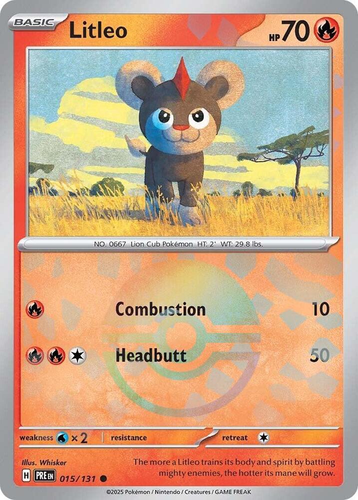 Litleo (015/131) (Poke Ball Pattern) [Scarlet & Violet: Prismatic Evolutions] | Good Games Morley