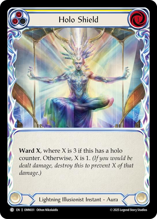 Holo Shield (Yellow) [OMN031] (Omens of the Third Age)  Rainbow Foil | Good Games Morley