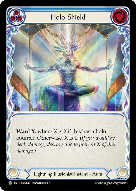 Holo Shield (Blue) [OMN032] (Omens of the Third Age)  Rainbow Foil | Good Games Morley