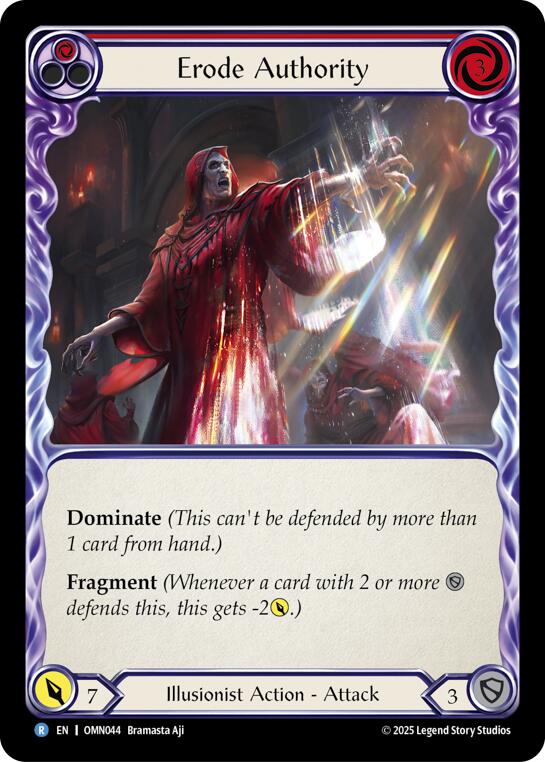 Erode Authority (Red) [OMN044] (Omens of the Third Age)  Rainbow Foil | Good Games Morley
