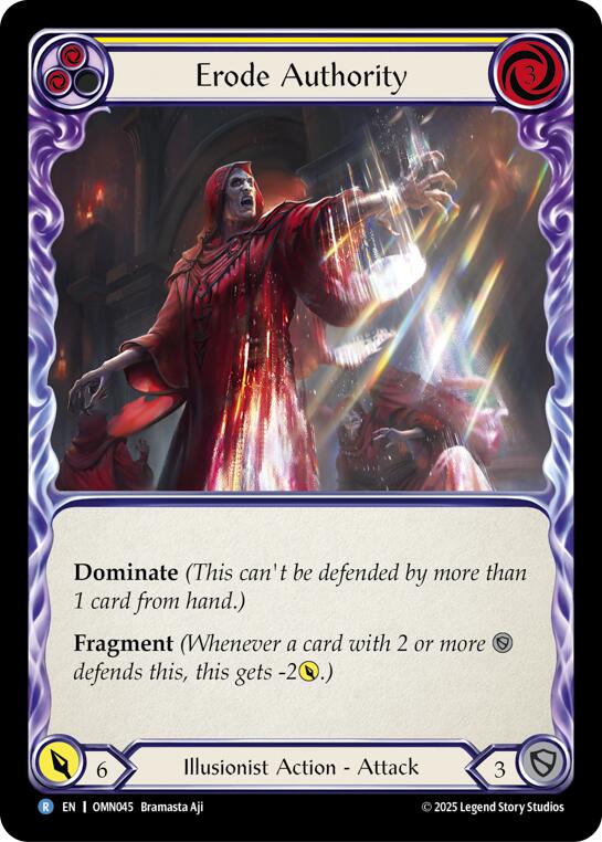 Erode Authority (Yellow) [OMN045] (Omens of the Third Age)  Rainbow Foil | Good Games Morley