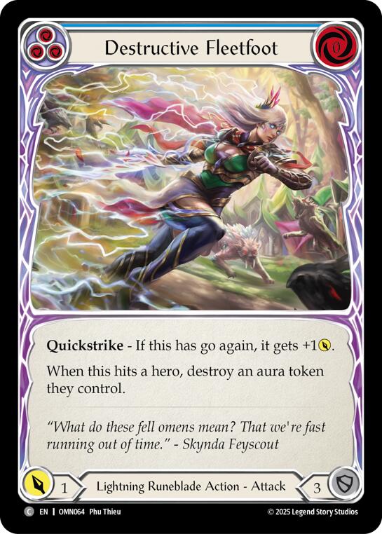 Destructive Fleetfoot (Blue) [OMN064] (Omens of the Third Age) | Good Games Morley