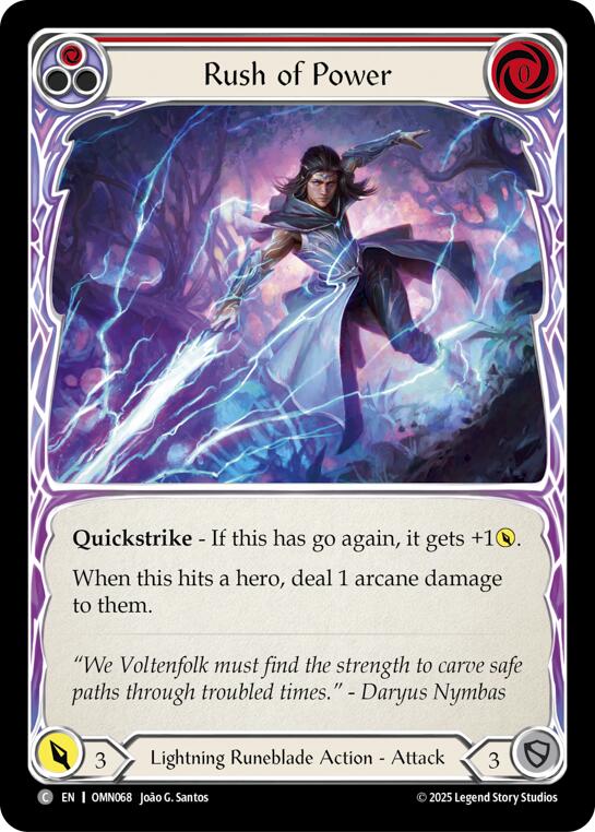 Rush Of Power (Red) [OMN068] (Omens of the Third Age)  Rainbow Foil | Good Games Morley