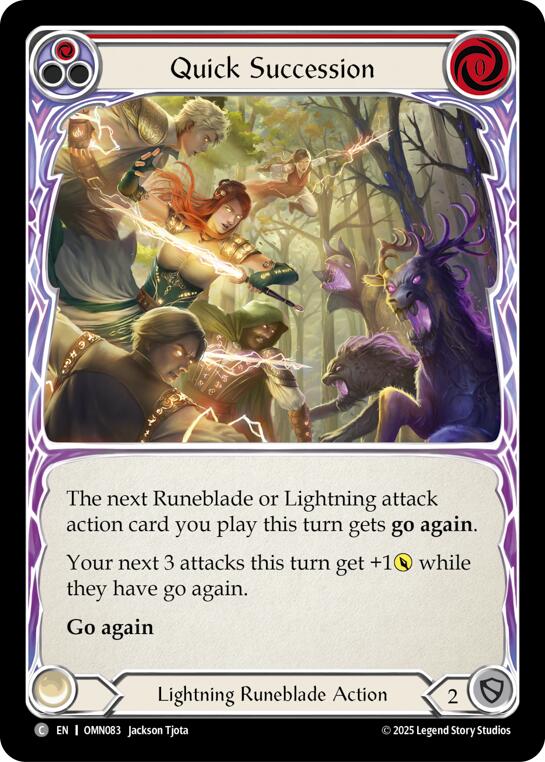 Quick Succession (Red) [OMN083] (Omens of the Third Age)  Rainbow Foil | Good Games Morley