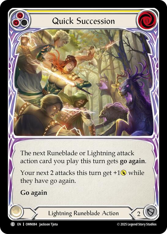 Quick Succession (Yellow) [OMN084] (Omens of the Third Age)  Rainbow Foil | Good Games Morley