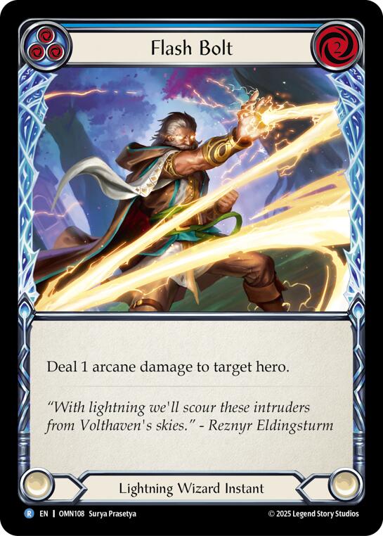 Flash Bolt (Blue) [OMN108] (Omens of the Third Age)  Rainbow Foil | Good Games Morley