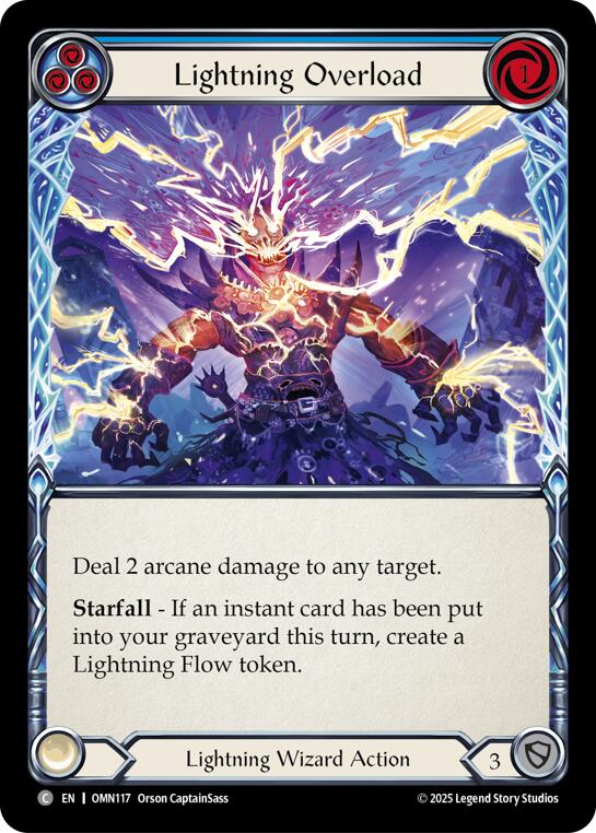 Lightning Overload (Blue) [OMN117] (Omens of the Third Age)  Rainbow Foil | Good Games Morley