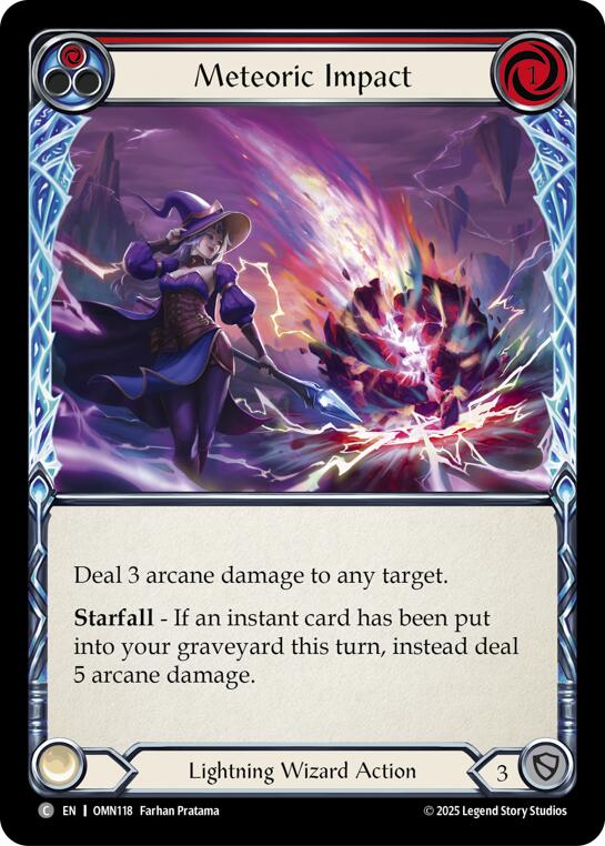 Meteoric Impact (Red) [OMN118] (Omens of the Third Age)  Rainbow Foil | Good Games Morley