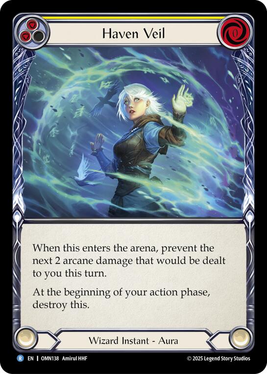 Haven Veil (Yellow) [OMN138] (Omens of the Third Age)  Rainbow Foil | Good Games Morley