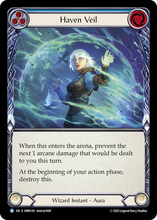 Haven Veil (Blue) [OMN139] (Omens of the Third Age)  Rainbow Foil | Good Games Morley
