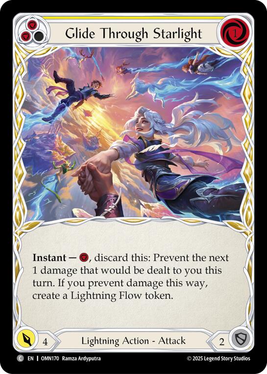 Glide Through Starlight (Yellow) [OMN170] (Omens of the Third Age)  Rainbow Foil | Good Games Morley