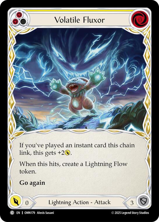 Volatile Fluxor (Yellow) [OMN179] (Omens of the Third Age)  Rainbow Foil | Good Games Morley