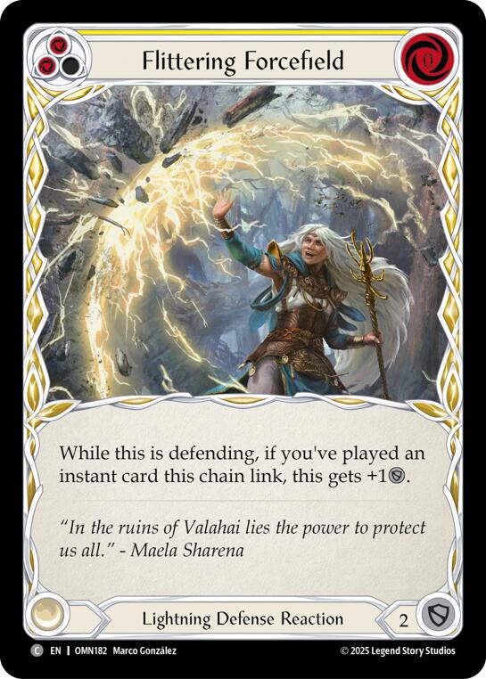 Flittering Forcefield (Yellow) [OMN182] (Omens of the Third Age)  Rainbow Foil | Good Games Morley