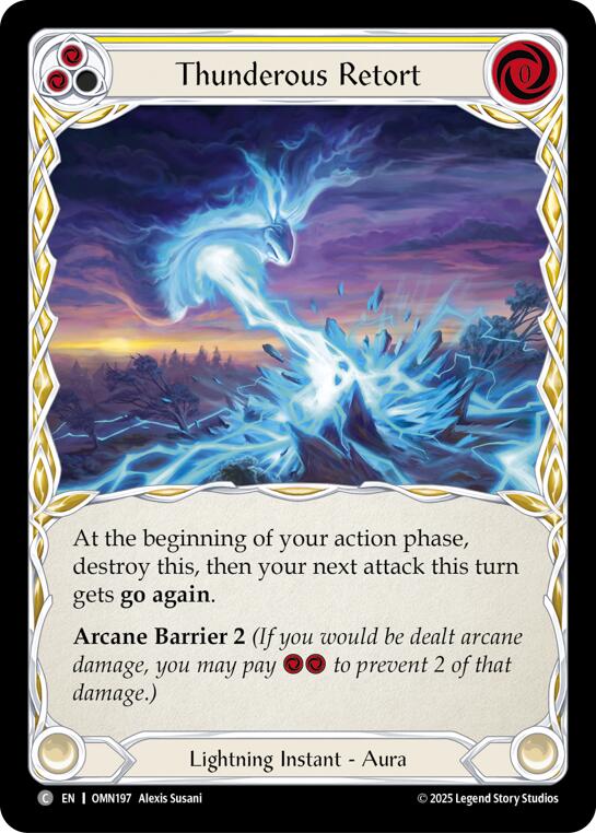 Thunderous Retort (Yellow) [OMN197] (Omens of the Third Age)  Rainbow Foil | Good Games Morley