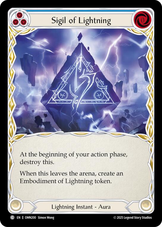 Sigil Of Lightning (Blue) [OMN200] (Omens of the Third Age) | Good Games Morley