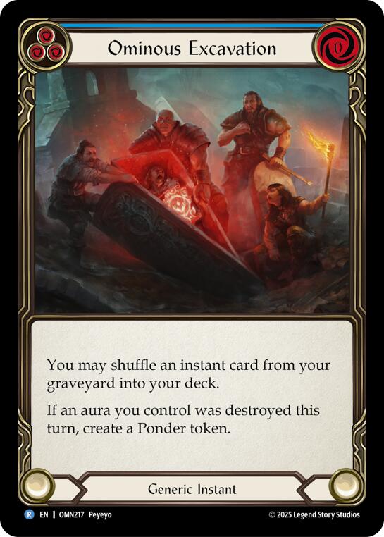 Ominous Excavation (Blue) [OMN217] (Omens of the Third Age)  Rainbow Foil | Good Games Morley