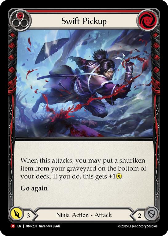 Swift Pickup (Red) [OMN231] (Omens of the Third Age)  Rainbow Foil | Good Games Morley