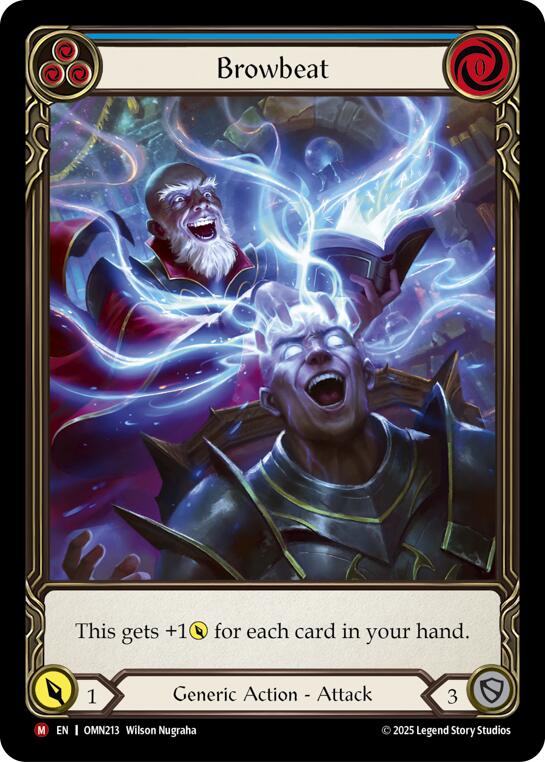 Browbeat (Blue) (Extended Art) [OMN213] (Omens of the Third Age)  Cold Foil | Good Games Morley