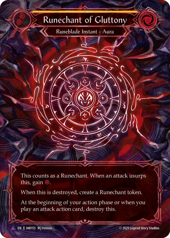 Runechant of Gluttony (Yellow) (Marvel) [IAR153-MV] (Omens of the Third Age)  Cold Foil | Good Games Morley