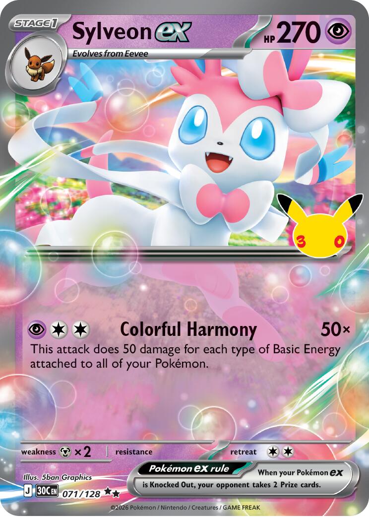 Sylveon ex (071/128) [Mega Evolution: 30th Celebration] | Good Games Morley