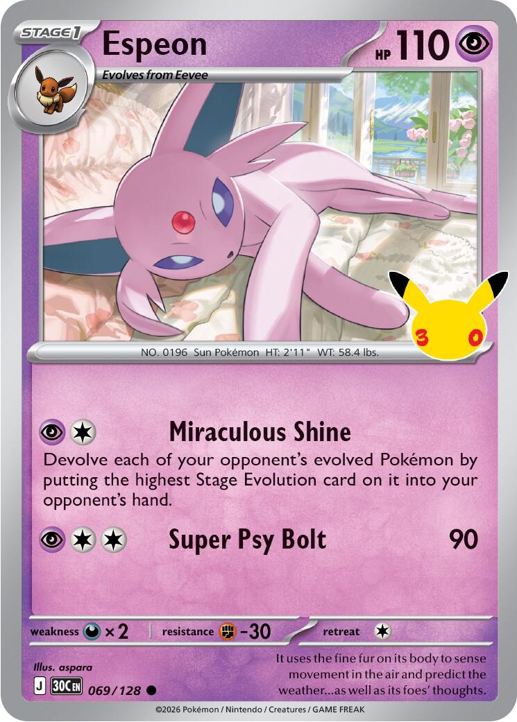 Espeon (069/128) [Mega Evolution: 30th Celebration] | Good Games Morley