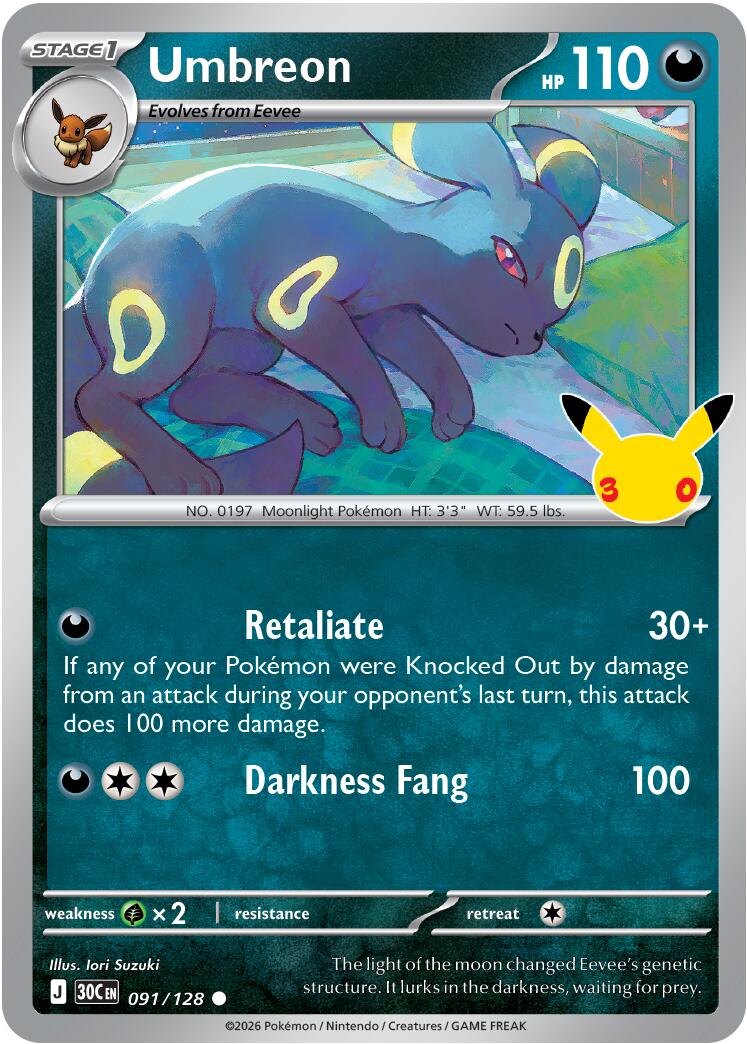Umbreon (091/128) [Mega Evolution: 30th Celebration] | Good Games Morley