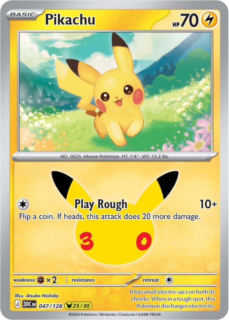 Pikachu (047/128) [Mega Evolution: 30th Celebration] | Good Games Morley