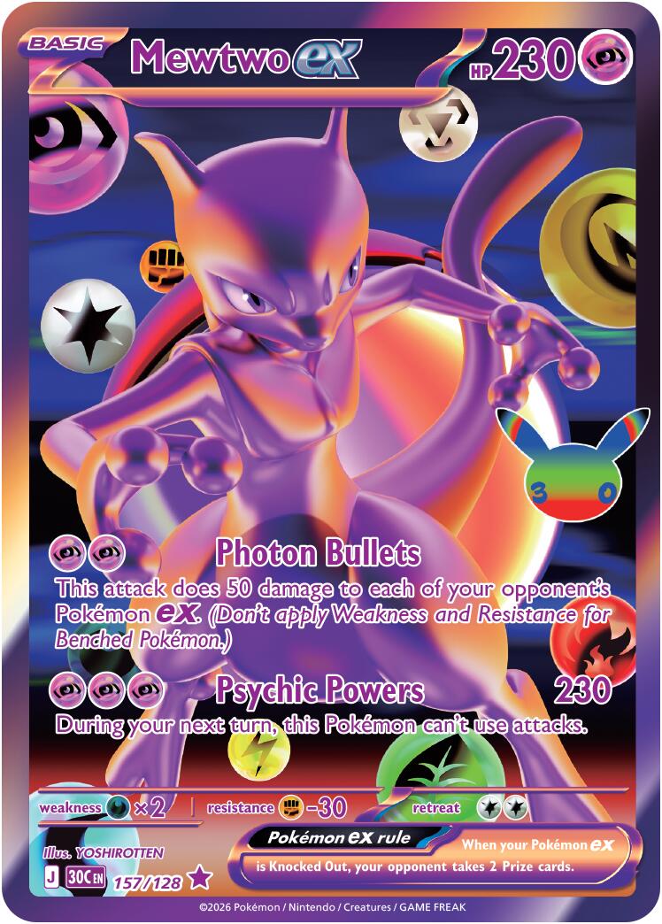 Mewtwo ex (157/128) [Mega Evolution: 30th Celebration] | Good Games Morley