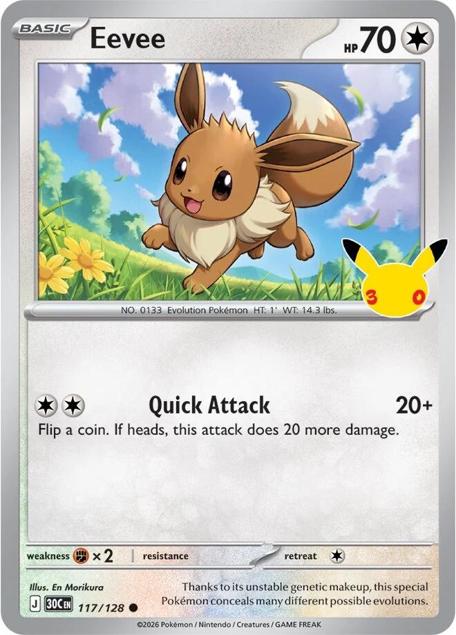 Eevee (117/128) [Mega Evolution: 30th Celebration] | Good Games Morley
