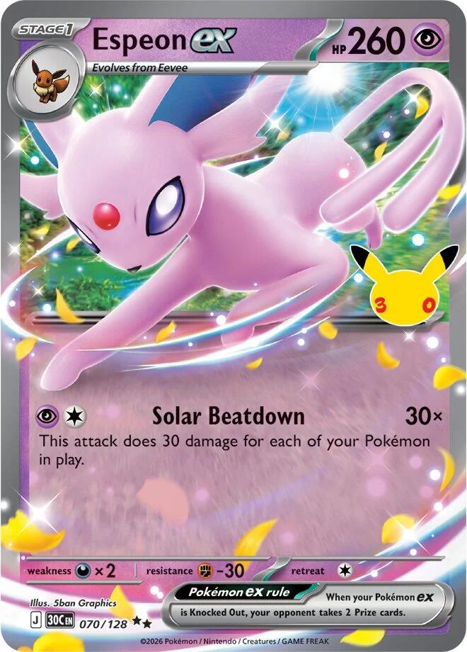 Espeon ex (070/128) [Mega Evolution: 30th Celebration] | Good Games Morley
