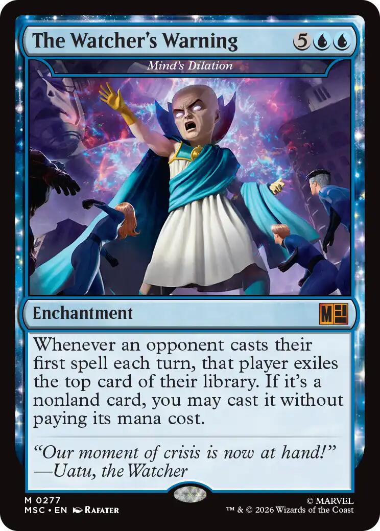 The Watcher's Warning - Mind's Dilation (Surge Foil) [Marvel Super Heroes Commander] | Good Games Morley