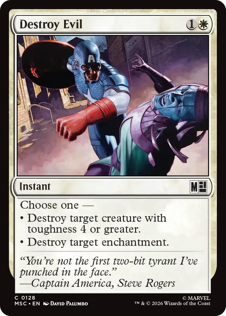 Destroy Evil (Surge Foil) [Marvel Super Heroes Commander] | Good Games Morley