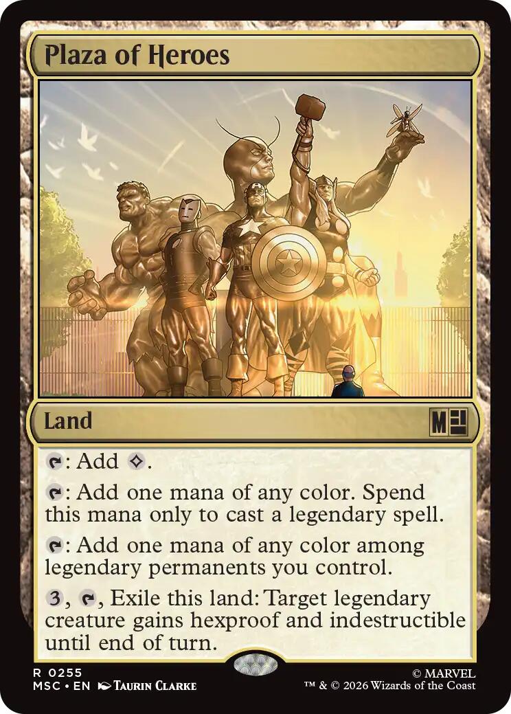 Plaza of Heroes (Surge Foil) [Marvel Super Heroes Commander] | Good Games Morley